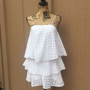 Sz XS Natalie Anne Three Tiered Eyelet Dress